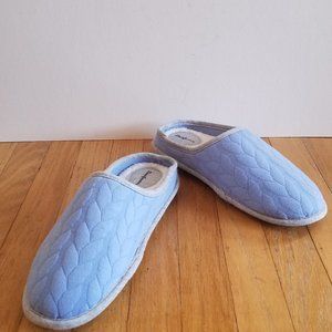 Dearform Blue Cable Quilted Slippers - Size 9-10
